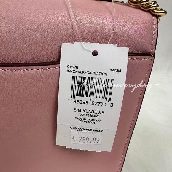 Coach Klare Crossbody Bag In Signature Canvas & Leather/Gold/Carnation CV978 - Picture 9 of 13
